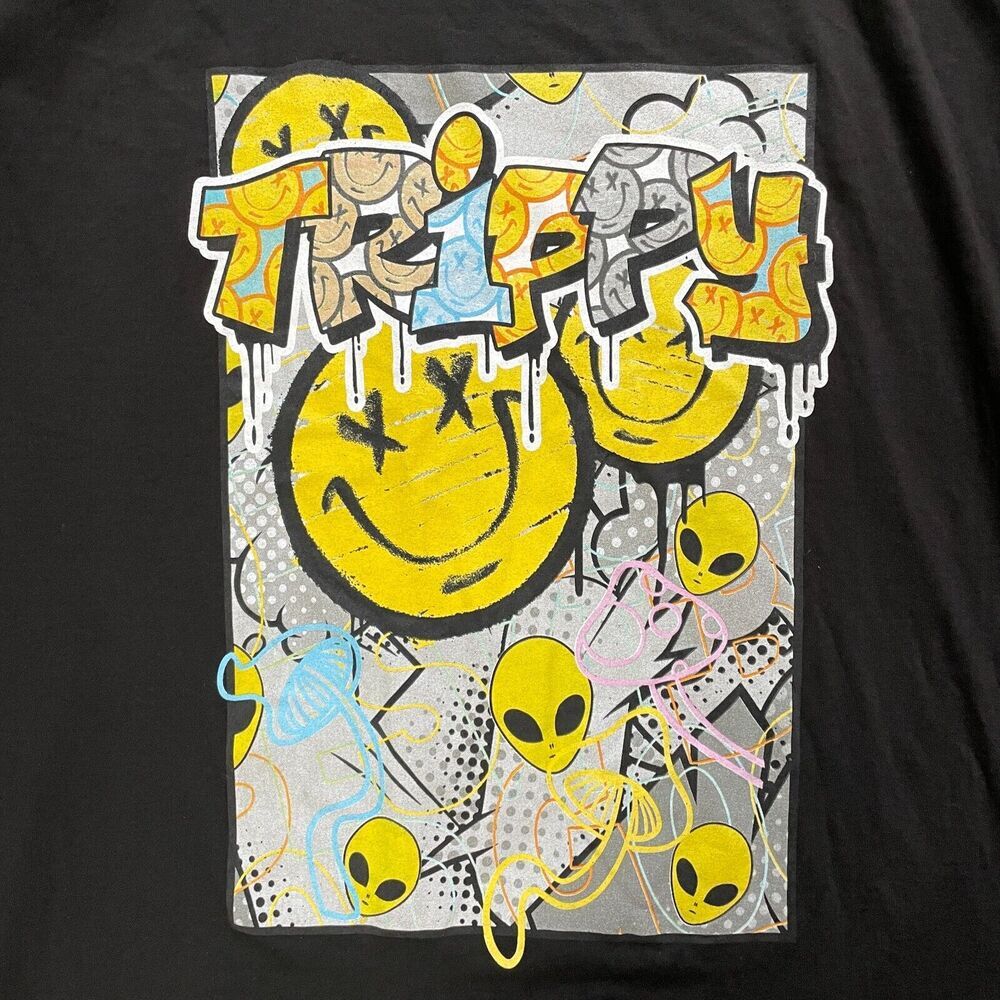 Vibes Bailey Apparel Trippy Graphic T-Shirt Mens 5XL Black Psychedelic Tee Shirt - Picture 2 of 5